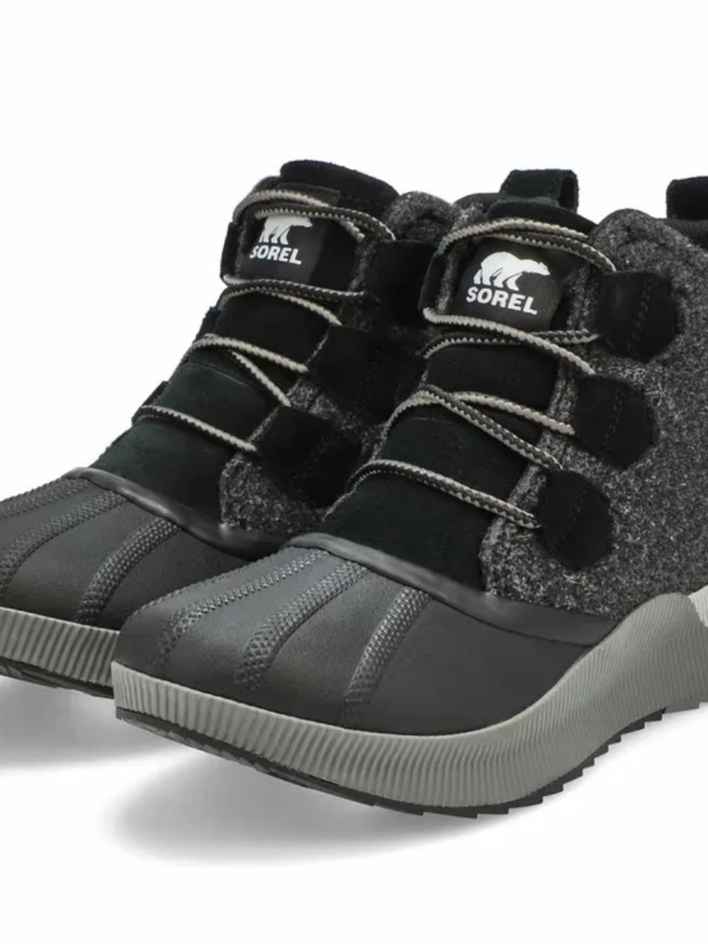 Sorel Womens Out N About Size 10 Waterproof Grey and Black High-Top Sneaker Boot